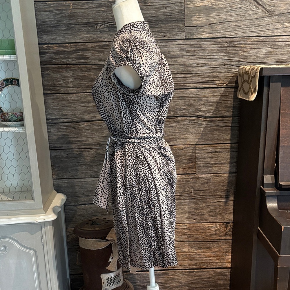 Express Black And White Patterned Wrap Mini Dress - image 7